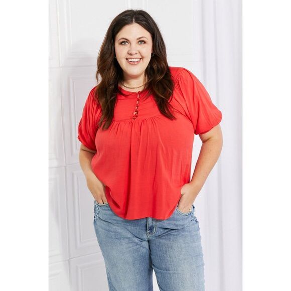 Culture Code Full Size Fresh From The Garden Button Yoke Top - Picture 7 of 11